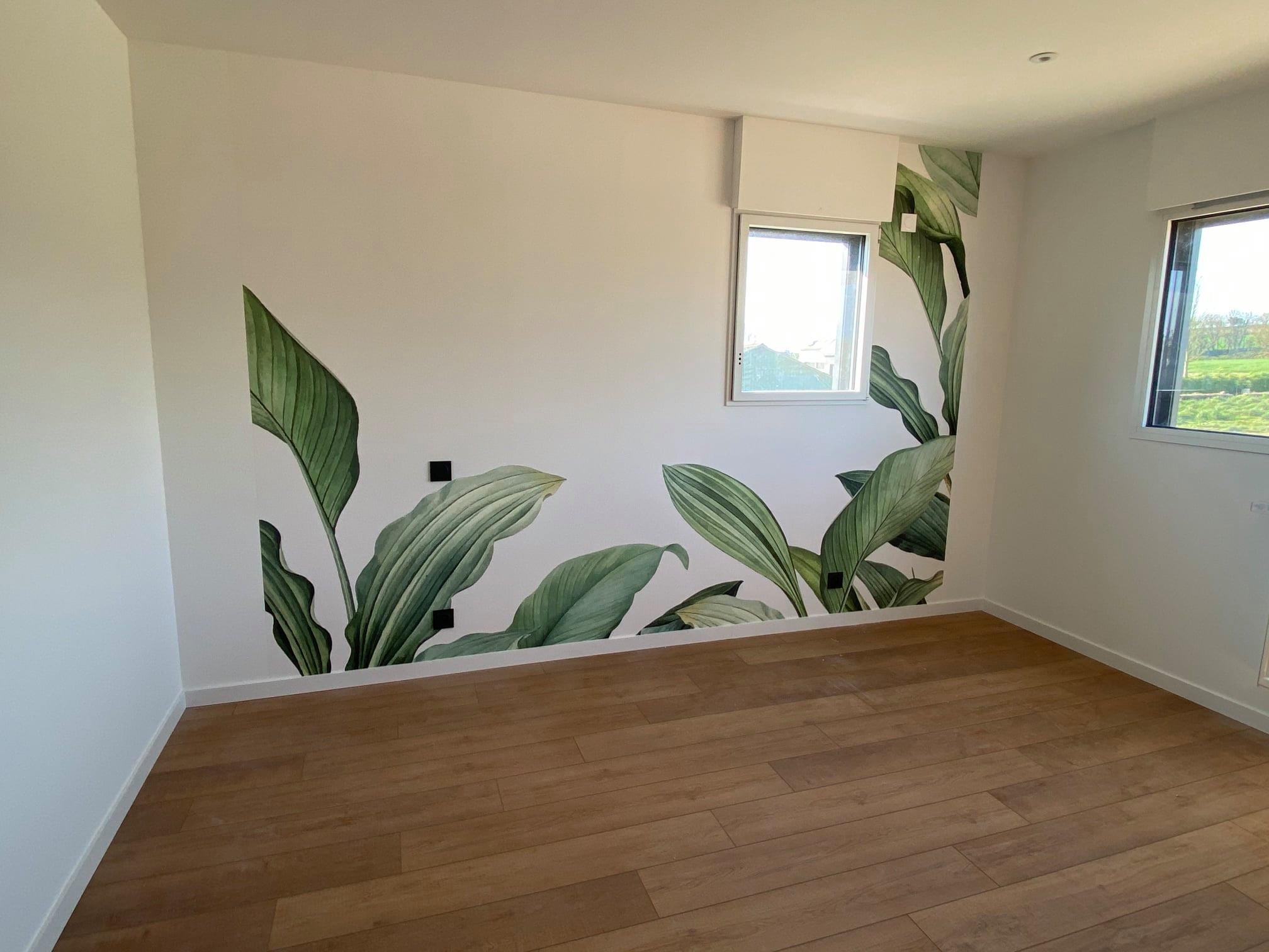 Décor mural végétal peint par Quévarec